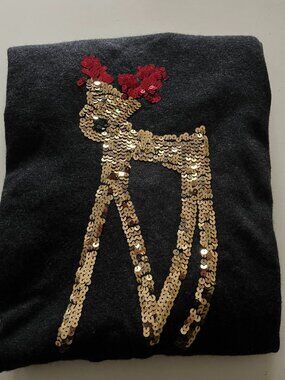 Reindeer Glitter Sweater, Juniors Size, Size XL